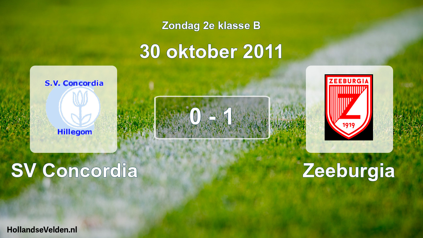 Total number of matches played: SV Concordia - Zeeburgia 0 - 1 (30 October 2011)