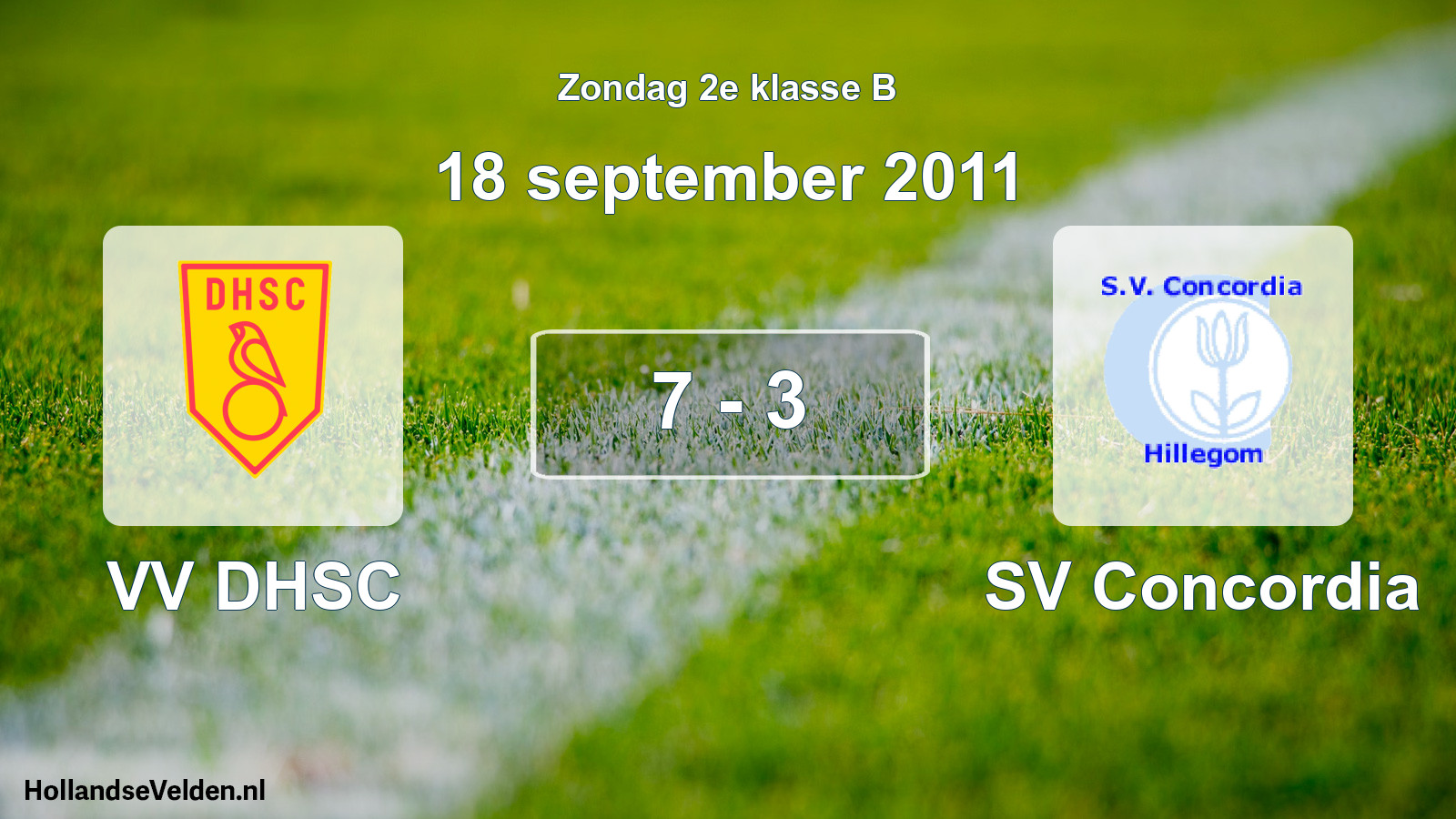 Total number of matches played: VV DHSC - SV Concordia 7 - 3 (18 September 2011)
