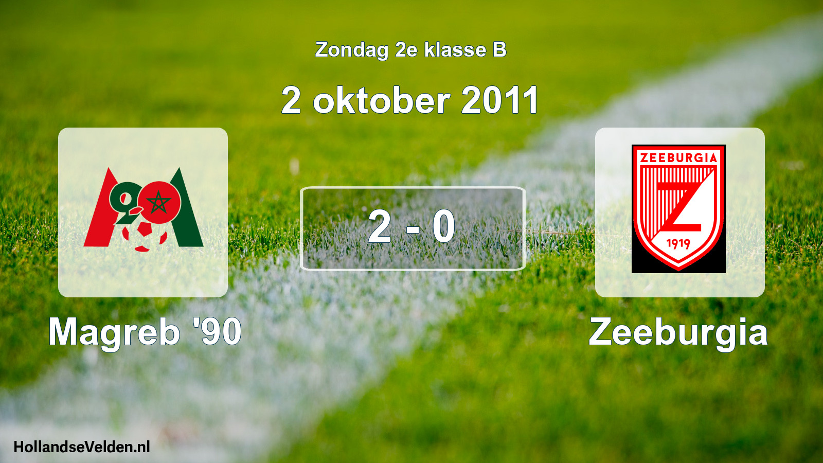 Total number of matches played: Magreb '90 - Zeeburgia 2 - 0 (2 October 2011)