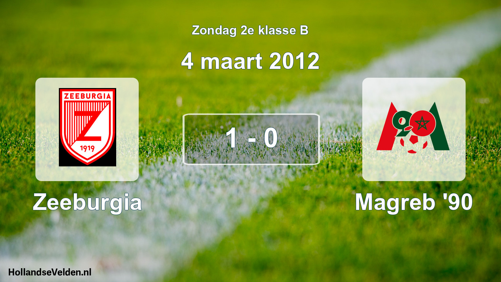 Total number of matches played: Zeeburgia - Magreb '90 1 - 0 (4 March 2012)