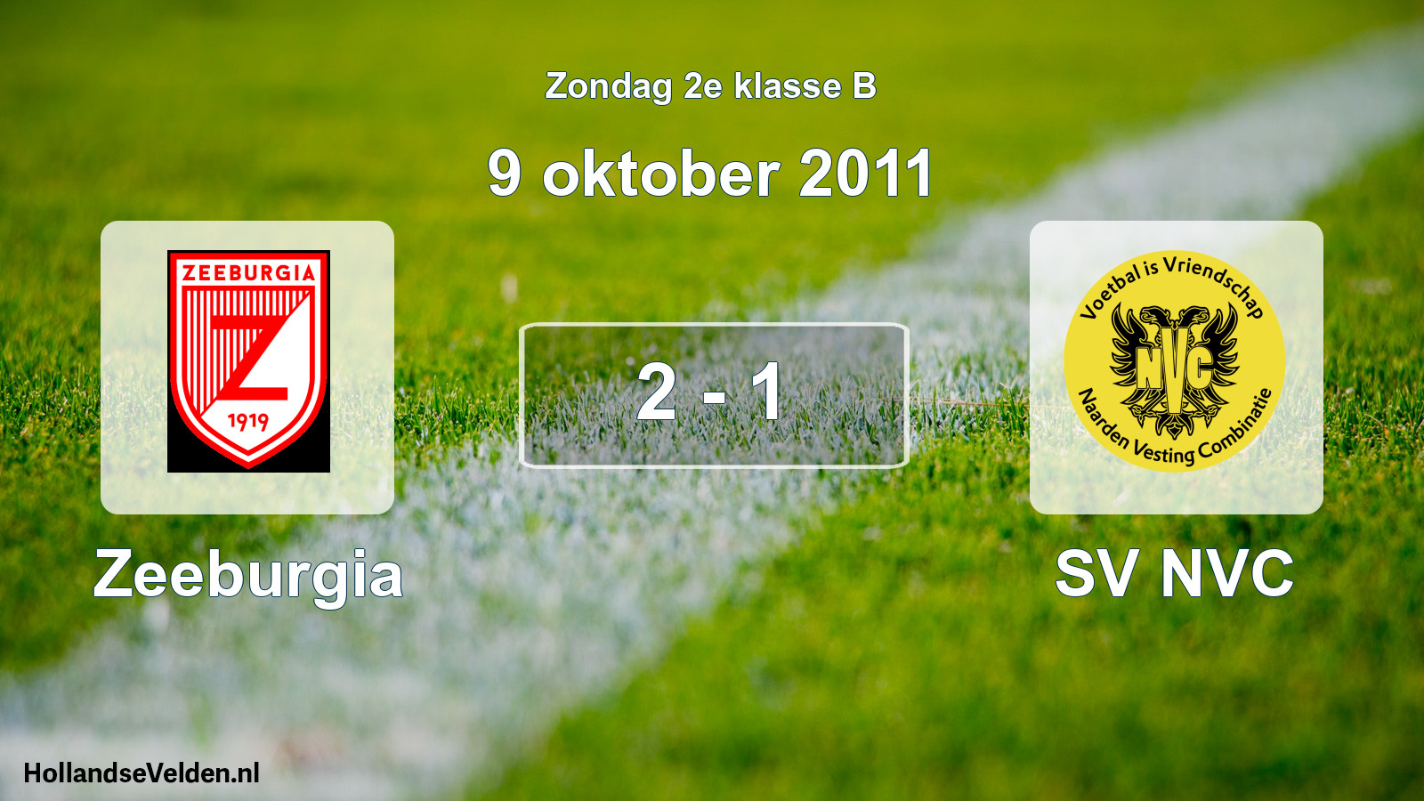 Total number of matches played: Zeeburgia - SV NVC 2 - 1 (9 October 2011)