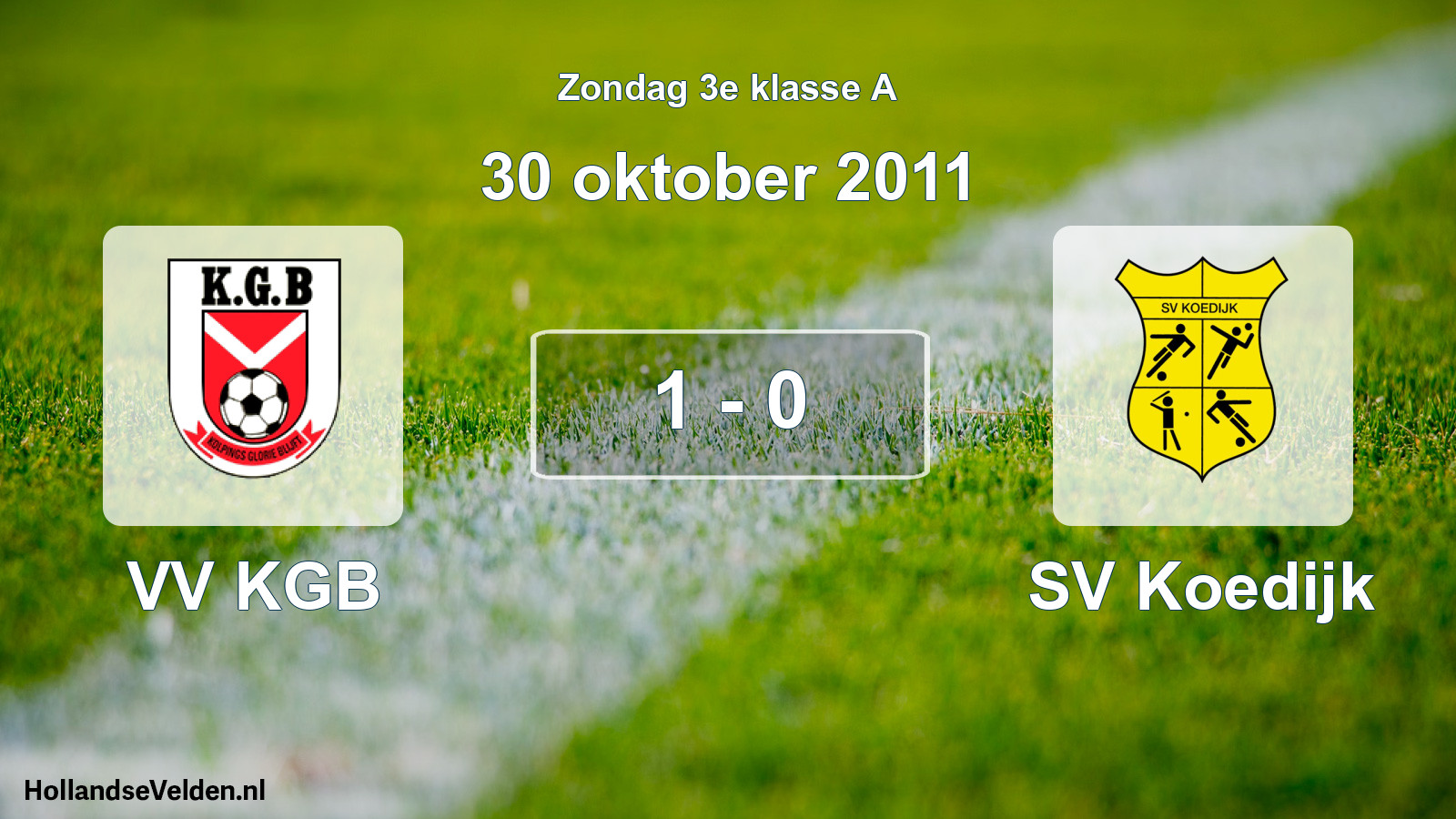 Total number of matches played: VV KGB - SV Koedijk 1 - 0 (30 October 2011)
