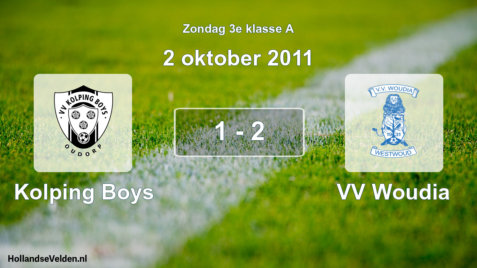Total number of matches played: Kolping Boys - VV Woudia 1 - 2 (2 October 2011)