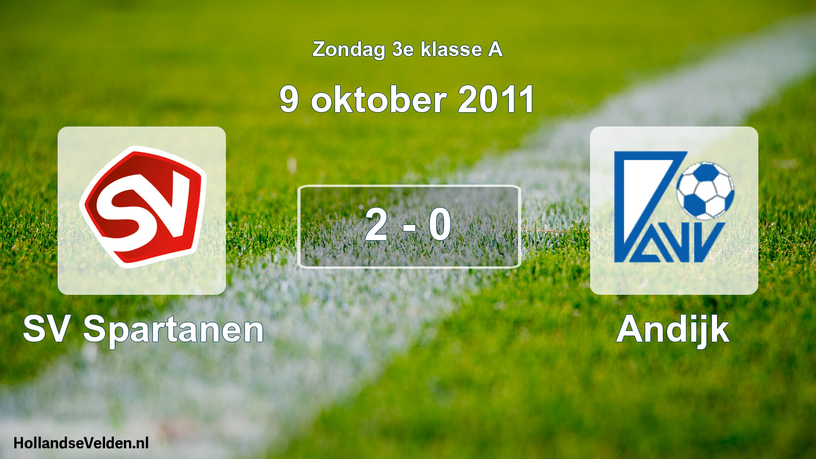 Total number of matches played: SV Spartanen - Andijk 2 - 0 (9 October 2011)