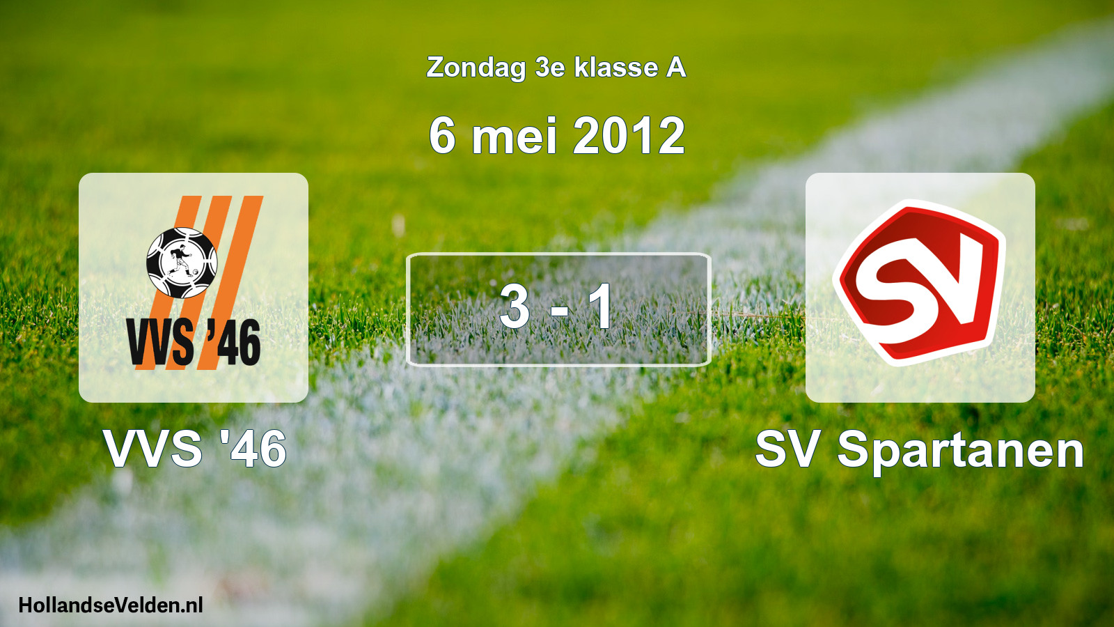 Total number of matches played: VVS '46 - SV Spartanen 3 - 1 (6 May 2012)
