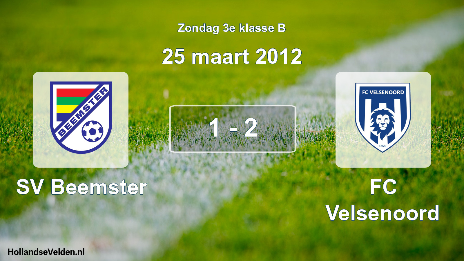 Total number of matches played: SV Beemster - FC Velsenoord 1 - 2 (25 March 2012)