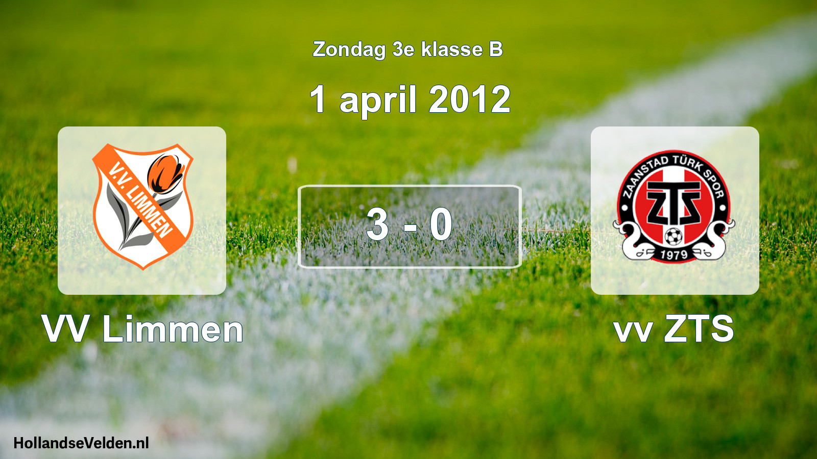 Total number of matches played: VV Limmen - vv ZTS 3 - 0 (1 April 2012)