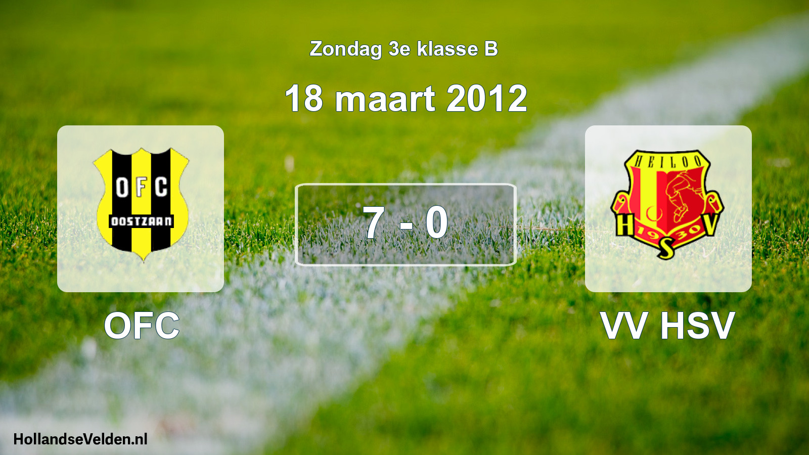 Total number of matches played: OFC - VV HSV 7 - 0 (18 March 2012)