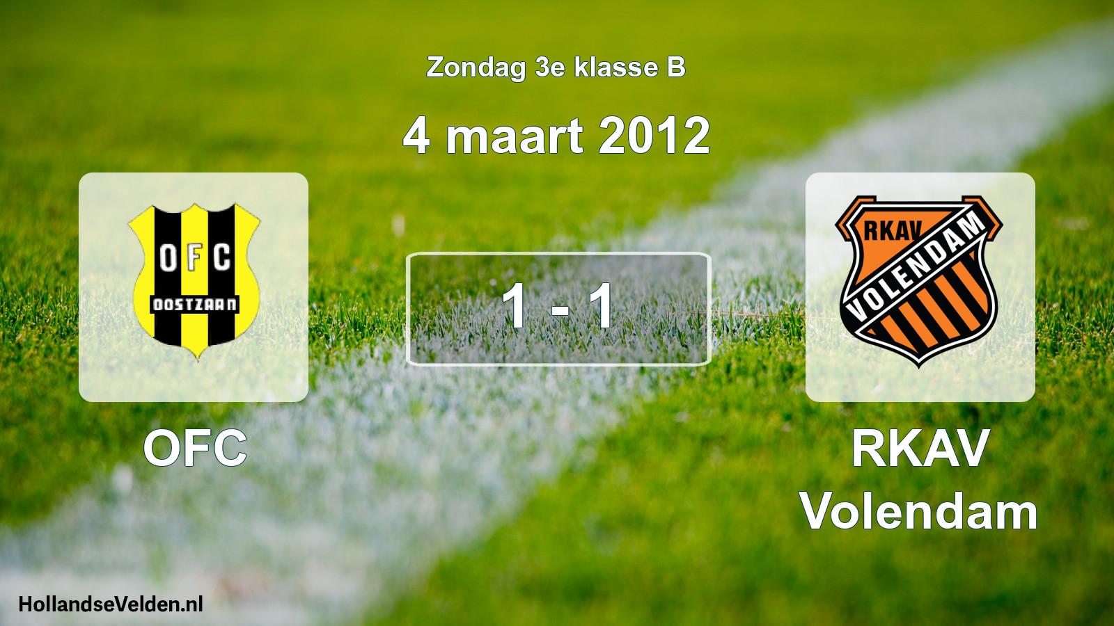 Total number of matches played: OFC - RKAV Volendam 1 - 1 (4 March 2012)