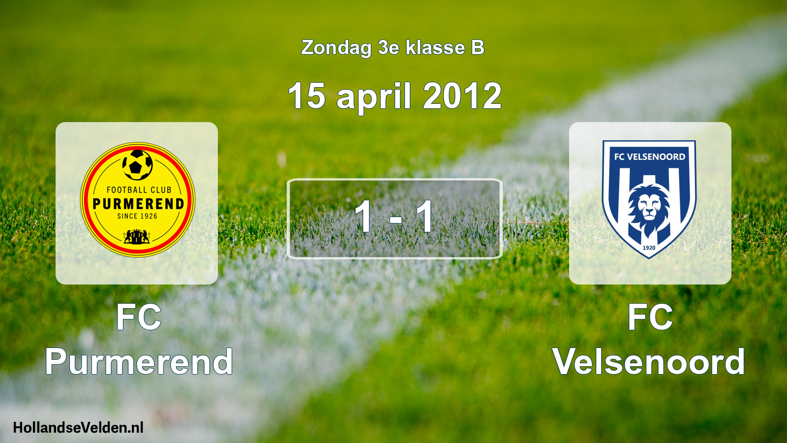 Total number of matches played: FC Purmerend - FC Velsenoord 1 - 1 (15 April 2012)