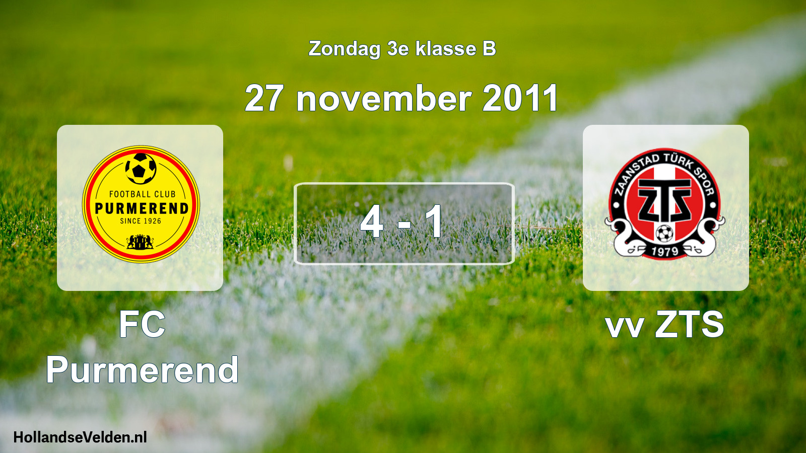 Total number of matches played: FC Purmerend - vv ZTS 4 - 1 (27 November 2011)
