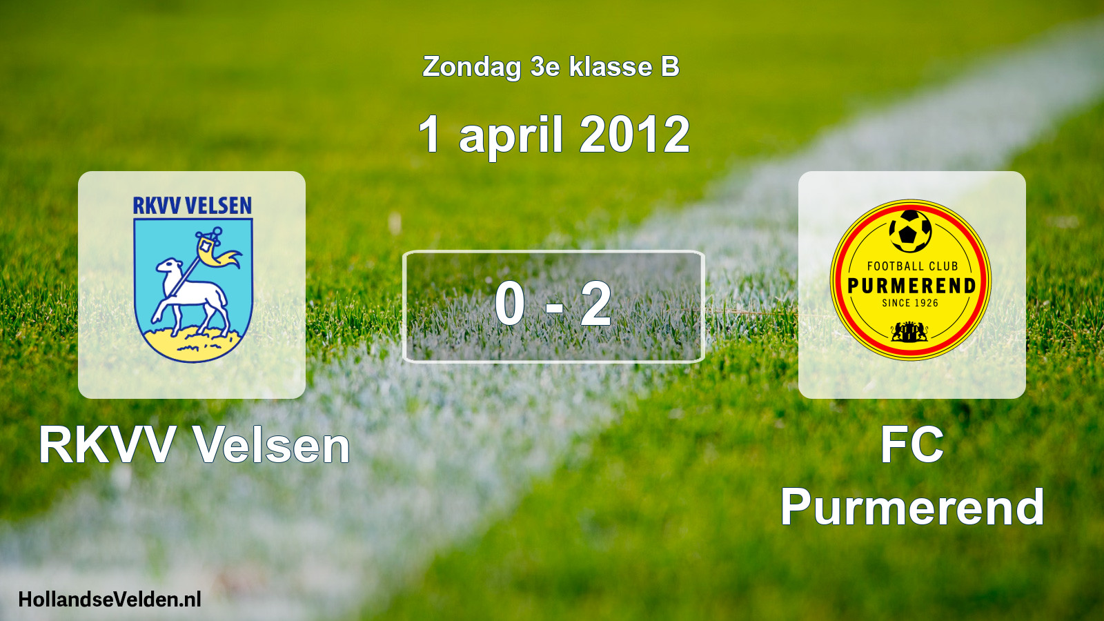 Total number of matches played: RKVV Velsen - FC Purmerend 0 - 2 (1 April 2012)