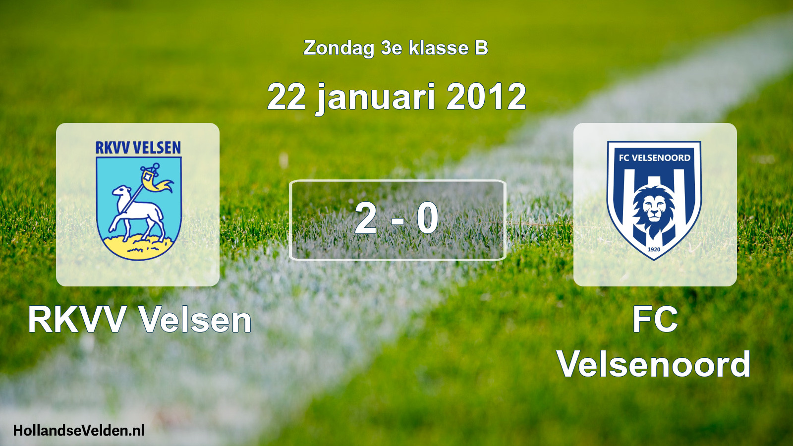 Total number of matches played: RKVV Velsen - FC Velsenoord 2 - 0 (22 January 2012)