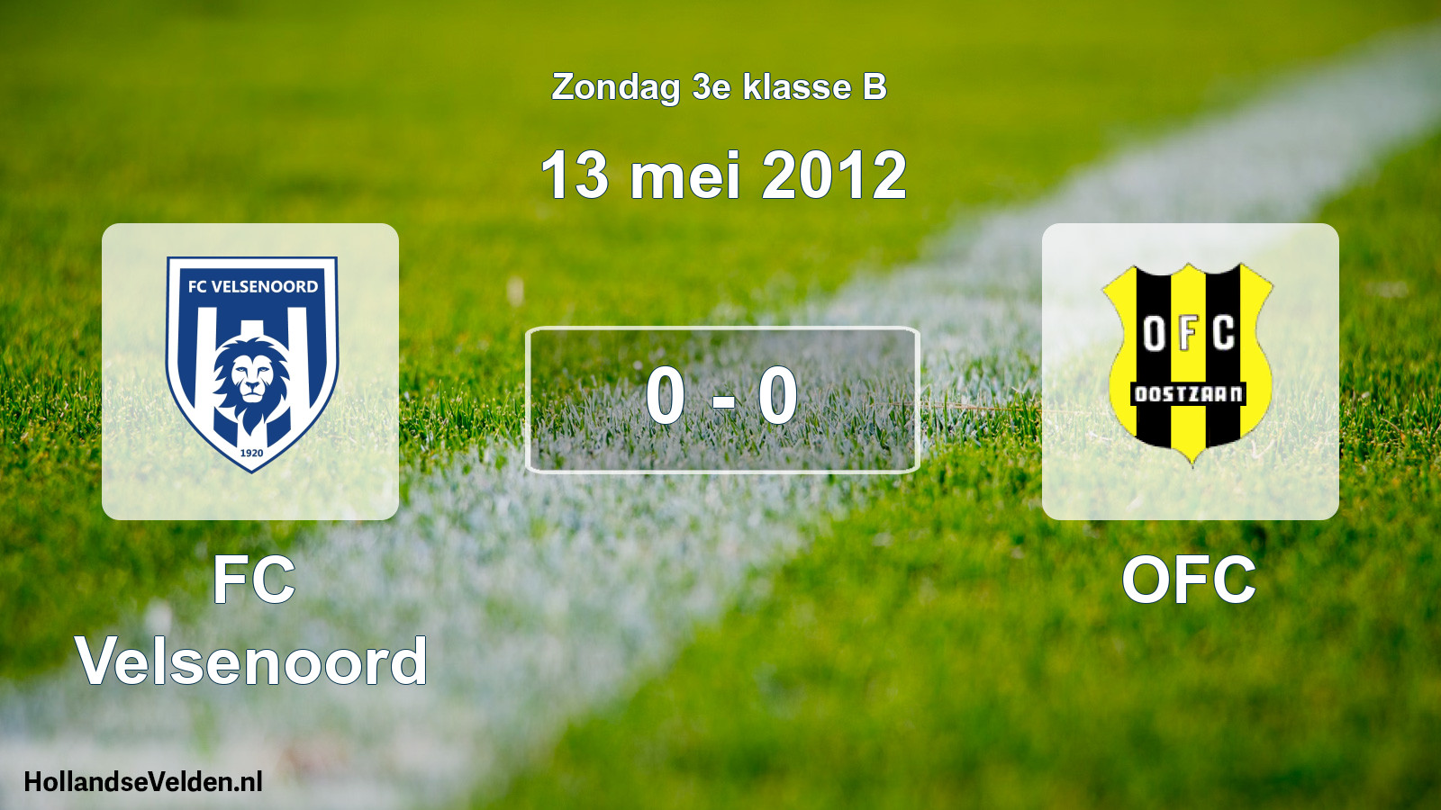 Total number of matches played: FC Velsenoord - OFC 0 - 0 (13 May 2012)