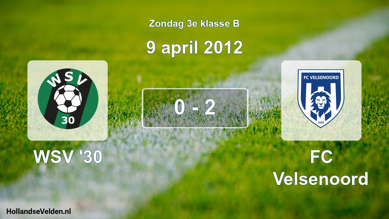 Total number of matches played: WSV '30 - FC Velsenoord 0 - 2 (9 April 2012)