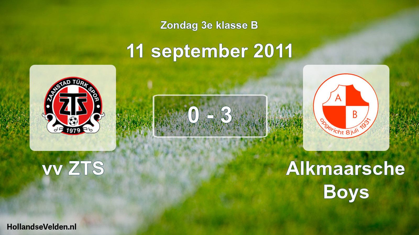 Total number of matches played: vv ZTS - Alkmaarsche Boys 0 - 3 (11 September 2011)