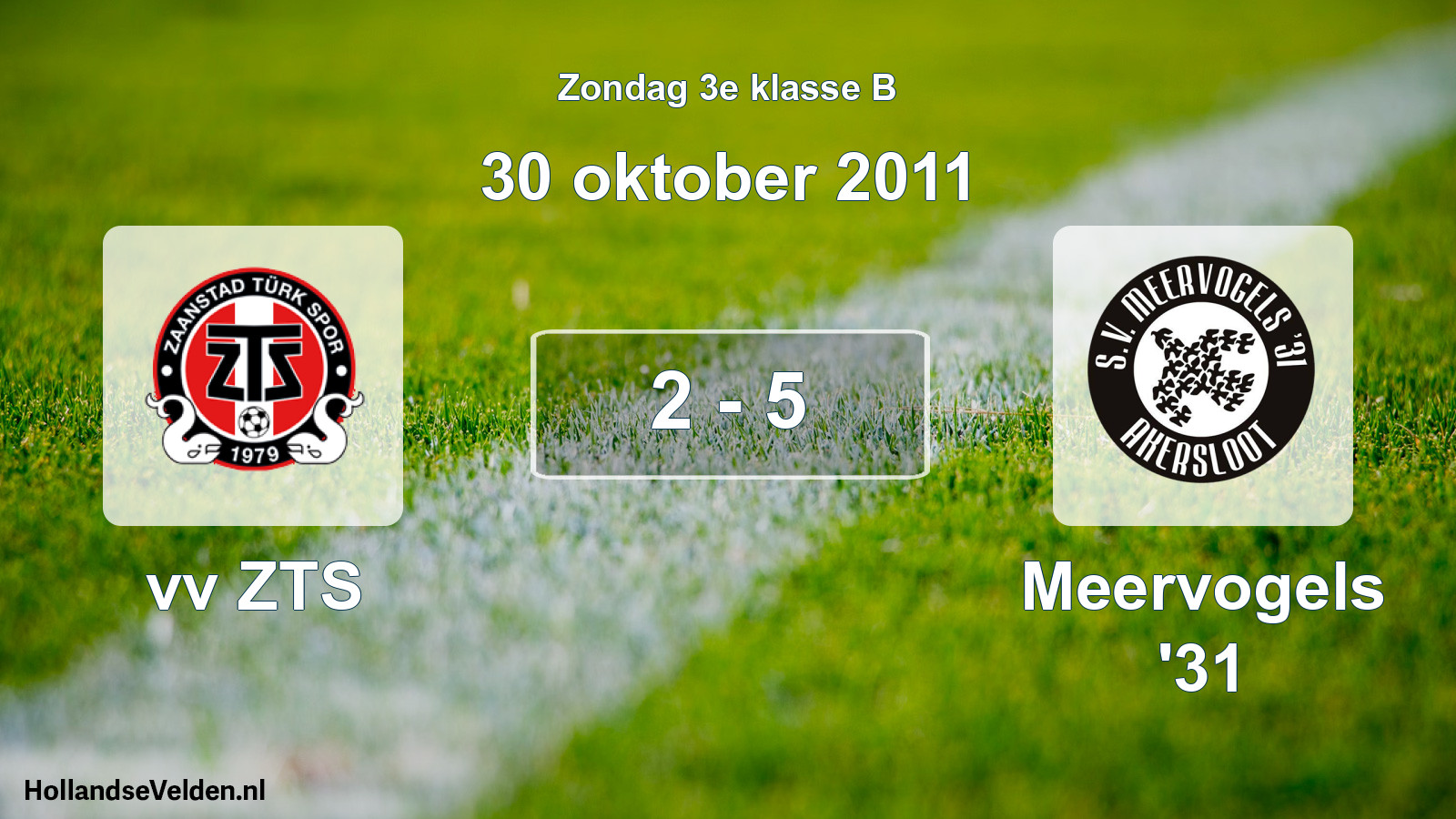 Total number of matches played: vv ZTS - Meervogels '31 2 - 5 (30 October 2011)