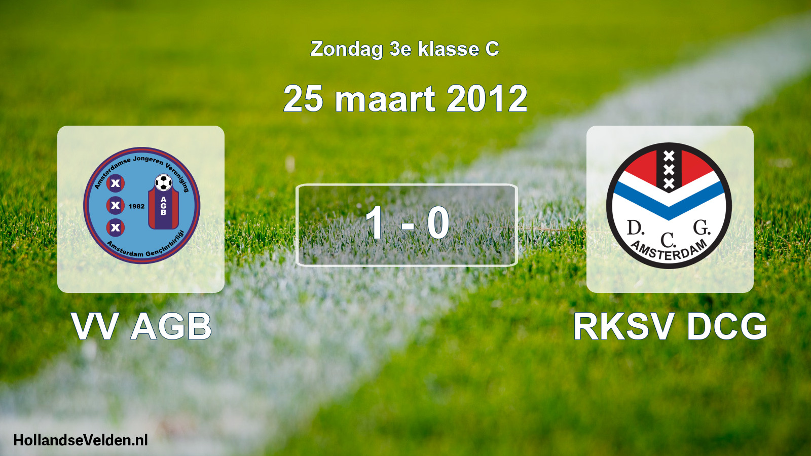 Total number of matches played: VV AGB - RKSV DCG 1 - 0 (25 March 2012)