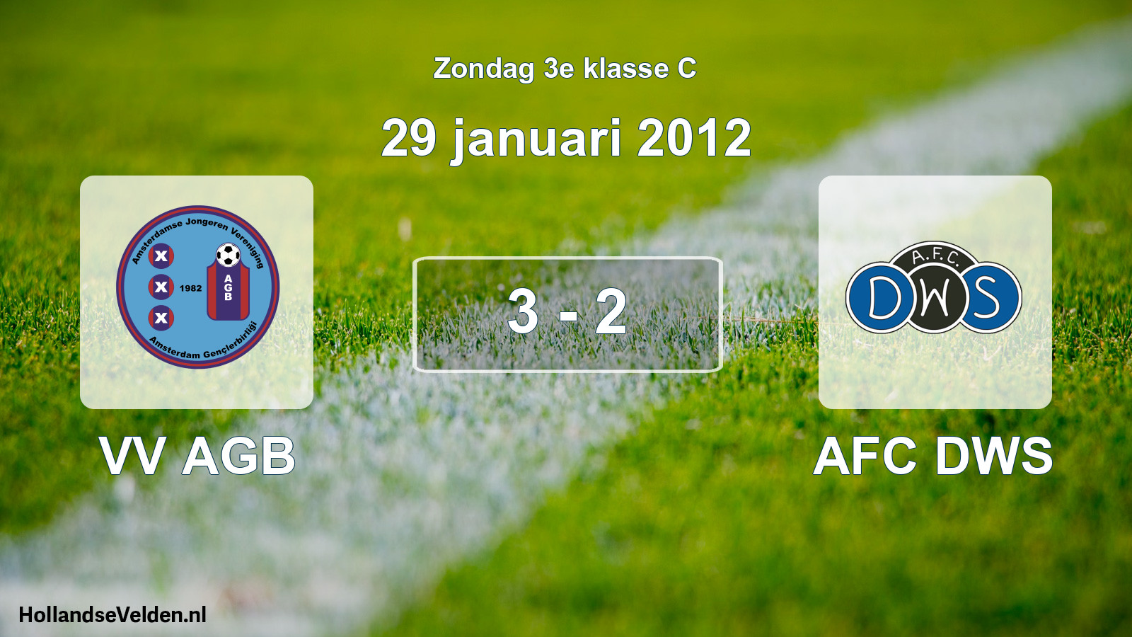 Total number of matches played: VV AGB - AFC DWS 3 - 2 (29 January 2012)