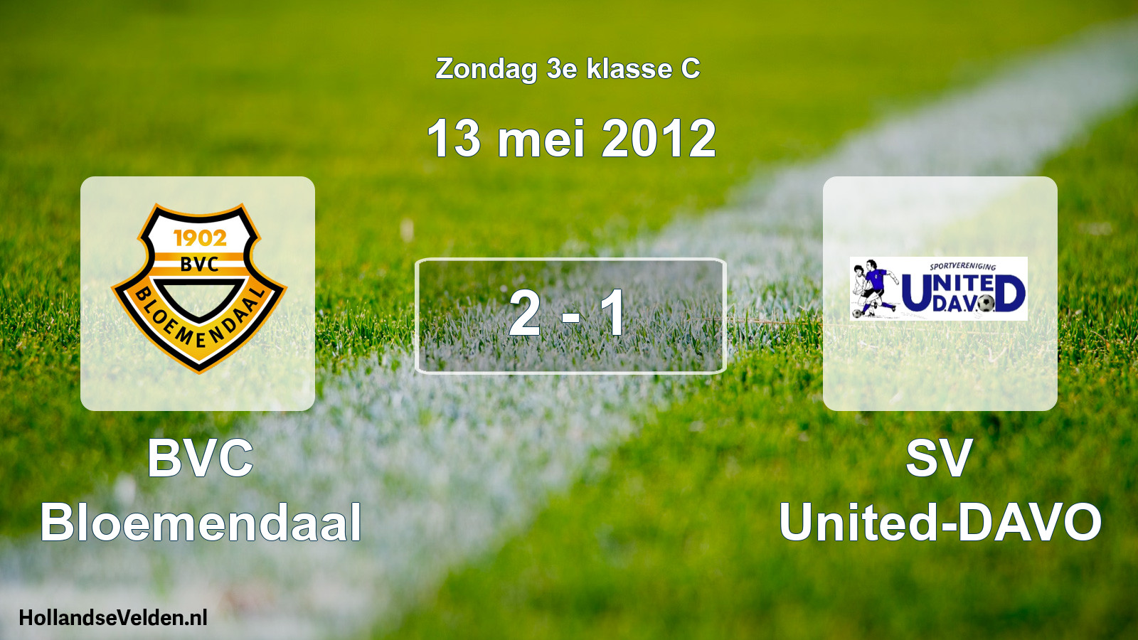 Total number of matches played: BVC Bloemendaal - SV United-DAVO 2 - 1 (13 May 2012)