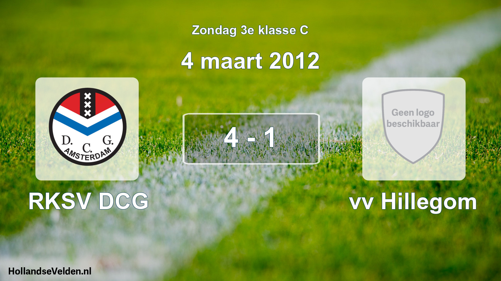 Total number of matches played: RKSV DCG - vv Hillegom 4 - 1 (4 March 2012)