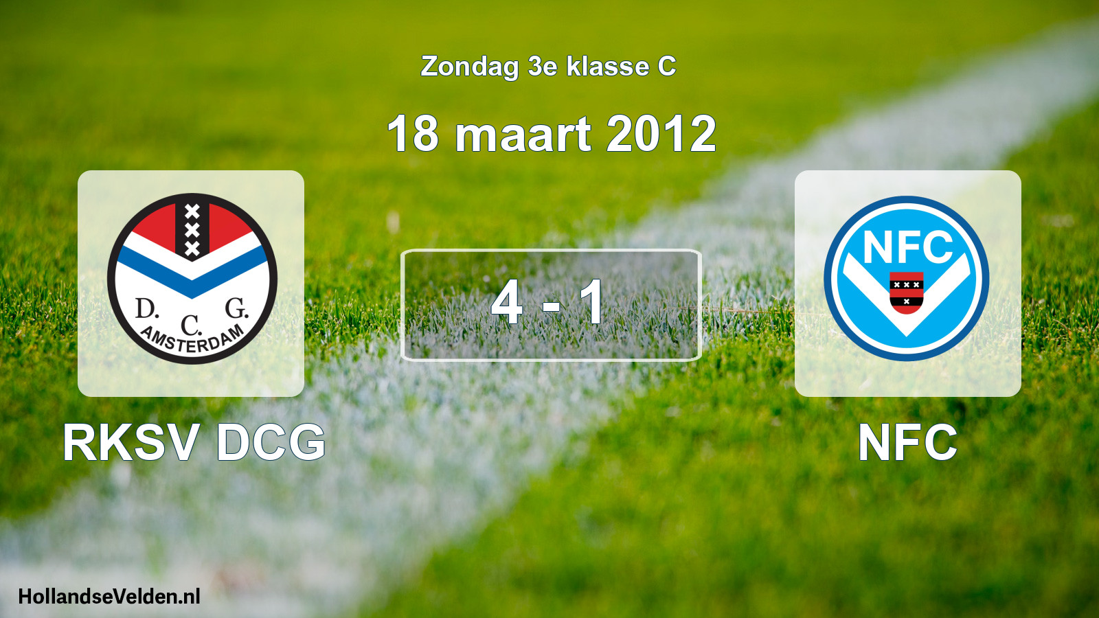 Total number of matches played: RKSV DCG - NFC 4 - 1 (18 March 2012)