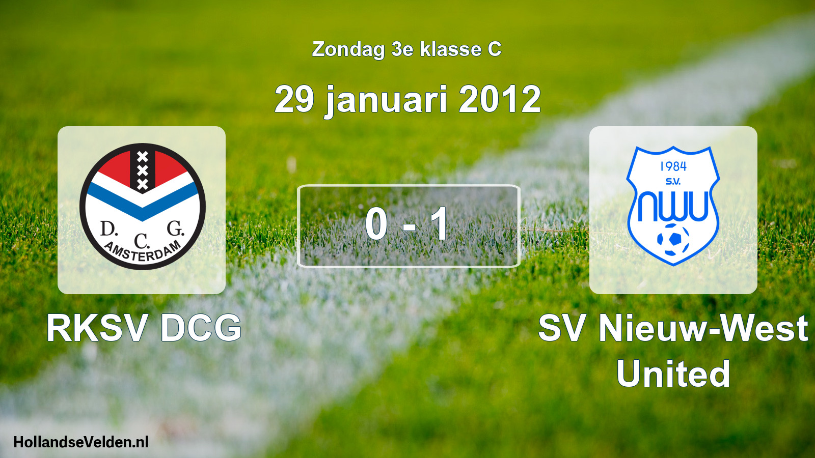 Total number of matches played: RKSV DCG - SV Nieuw-West United 0 - 1 (29 January 2012)