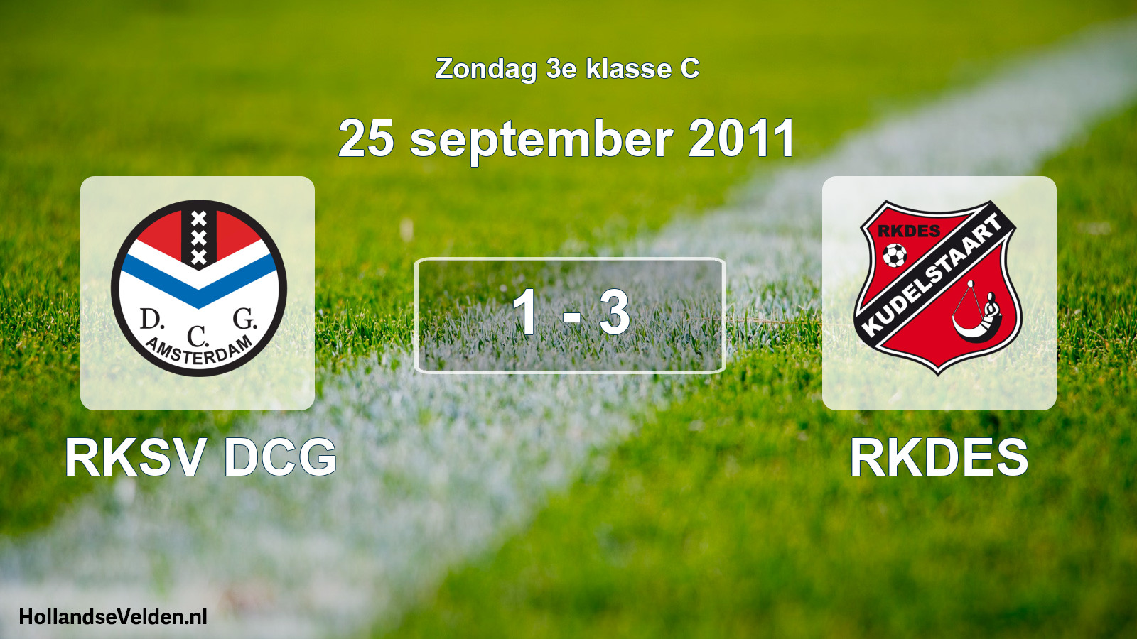 Total number of matches played: RKSV DCG - RKDES 1 - 3 (25 September 2011)