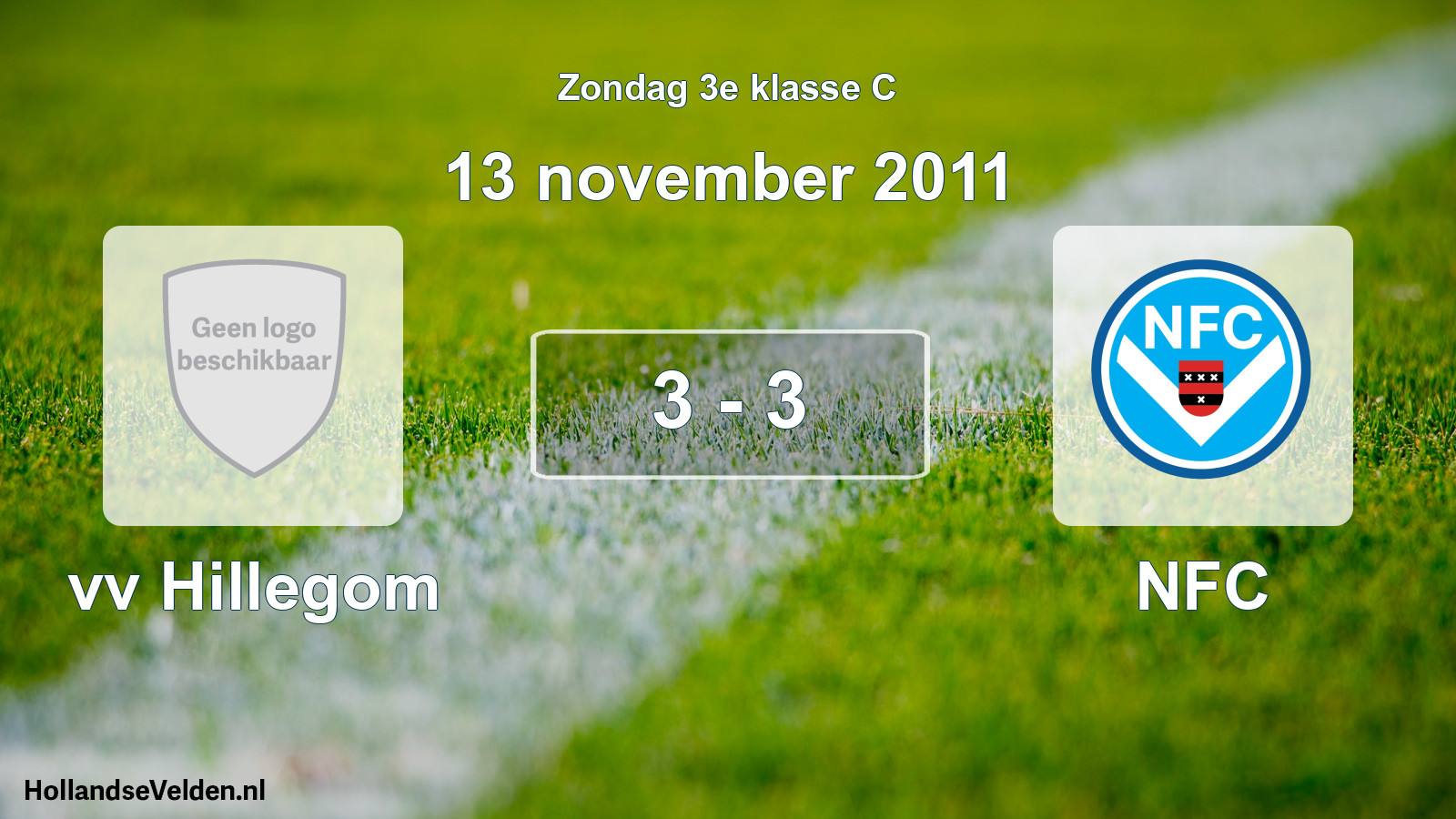 Total number of matches played: vv Hillegom - NFC 3 - 3 (13 November 2011)