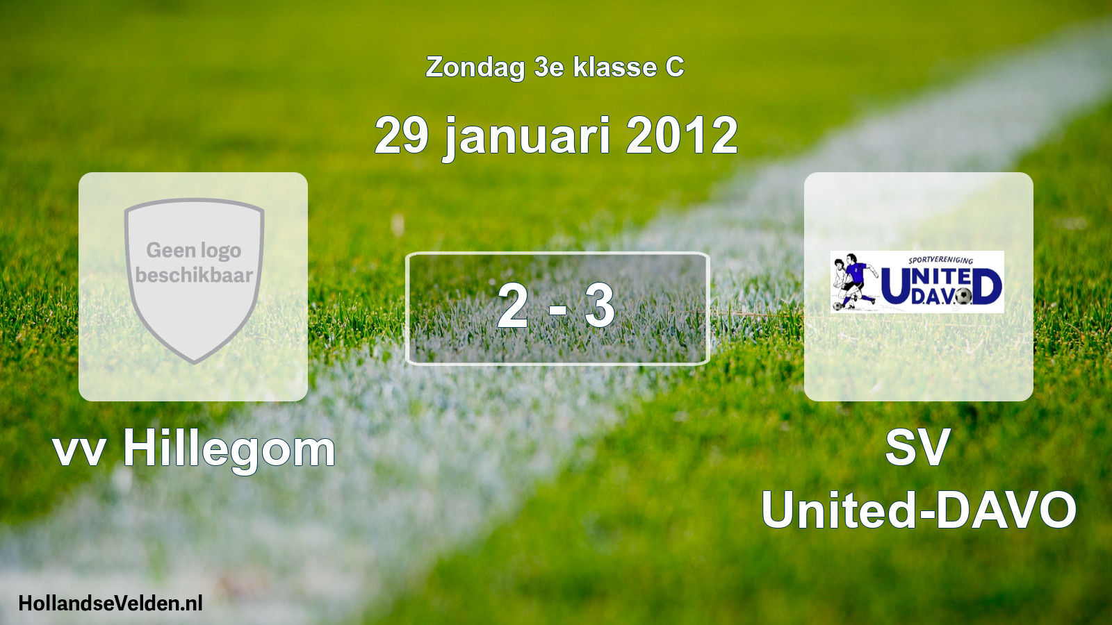 Total number of matches played: vv Hillegom - SV United-DAVO 2 - 3 (29 January 2012)