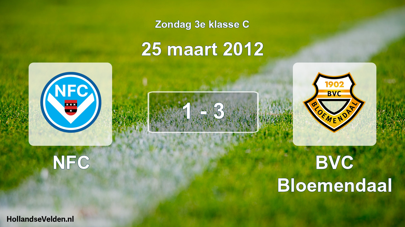 Total number of matches played: NFC - BVC Bloemendaal 1 - 3 (25 March 2012)