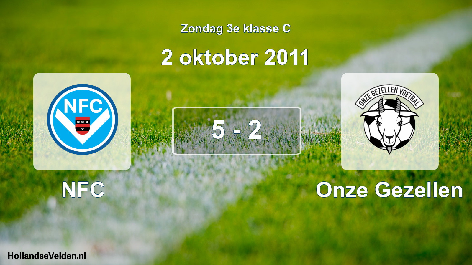 Total number of matches played: NFC - Onze Gezellen 5 - 2 (2 October 2011)