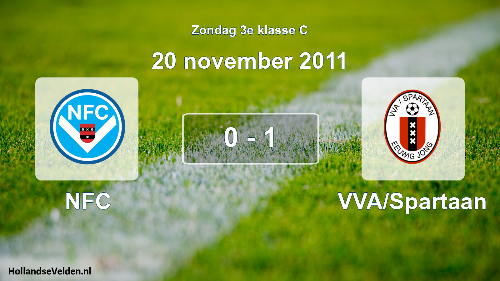 Total number of matches played: NFC - VVA/Spartaan 0 - 1 (20 November 2011)