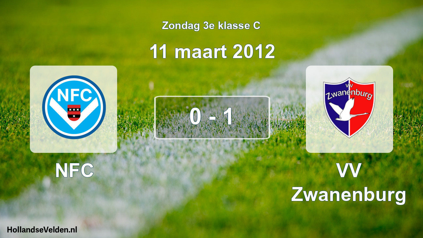 Total number of matches played: NFC - VV Zwanenburg 0 - 1 (11 March 2012)