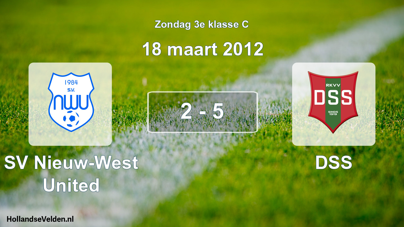 Total number of matches played: SV Nieuw-West United - DSS 2 - 5 (18 March 2012)