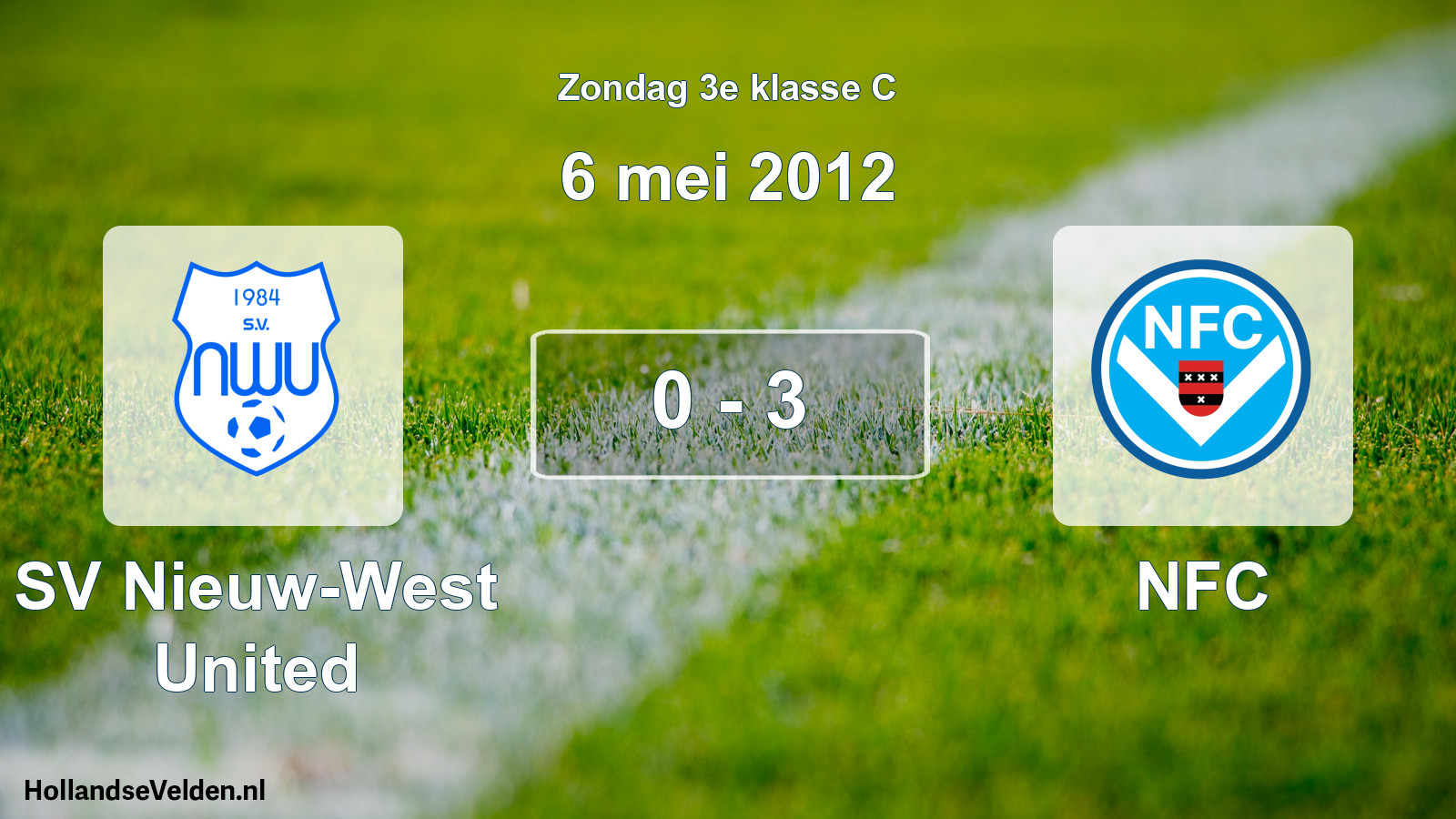 Total number of matches played: SV Nieuw-West United - NFC 0 - 3 (6 May 2012)