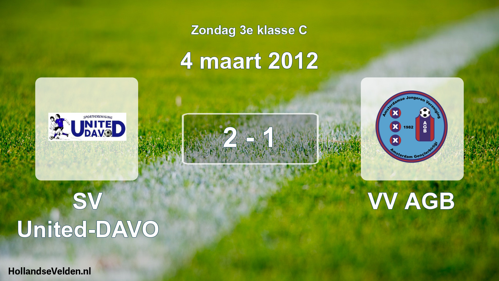 Total number of matches played: SV United-DAVO - VV AGB 2 - 1 (4 March 2012)