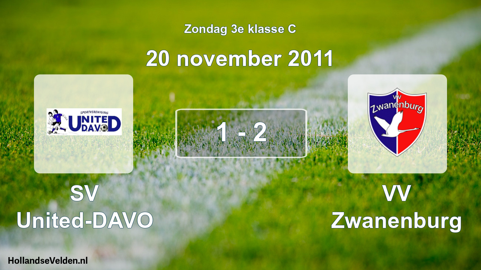 Total number of matches played: SV United-DAVO - VV Zwanenburg 1 - 2 (20 November 2011)