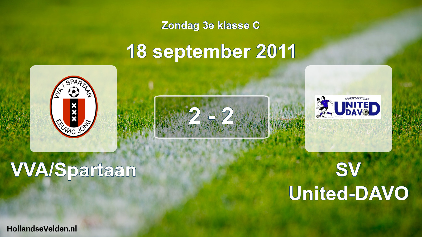 Total number of matches played: VVA/Spartaan - SV United-DAVO 2 - 2 (18 September 2011)