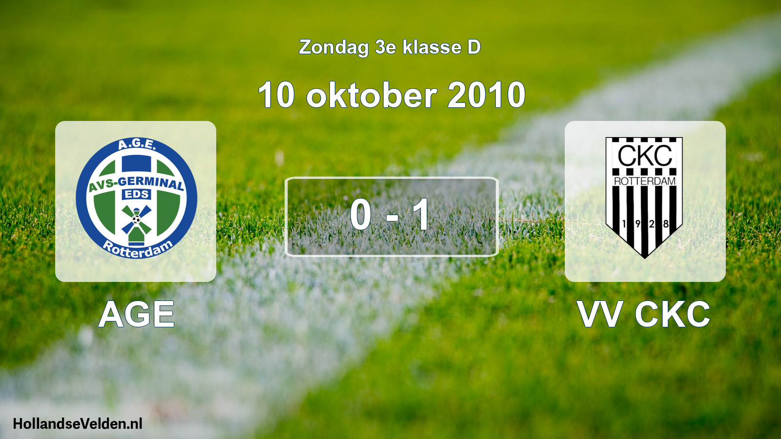 Total number of matches played: AGE - VV CKC 0 - 1 (10 October 2010)