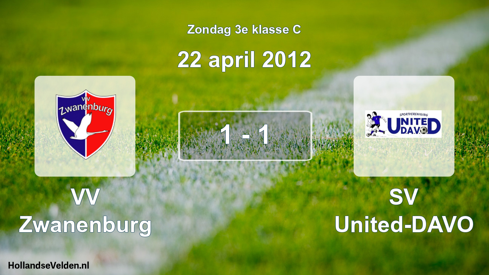 Total number of matches played: VV Zwanenburg - SV United-DAVO 1 - 1 (22 April 2012)