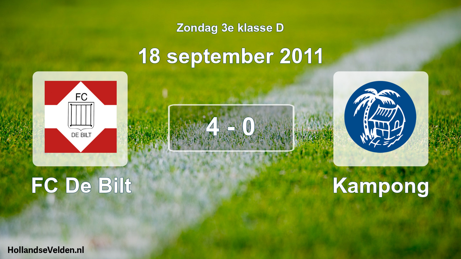Total number of matches played: FC De Bilt - Kampong 4 - 0 (18 September 2011)