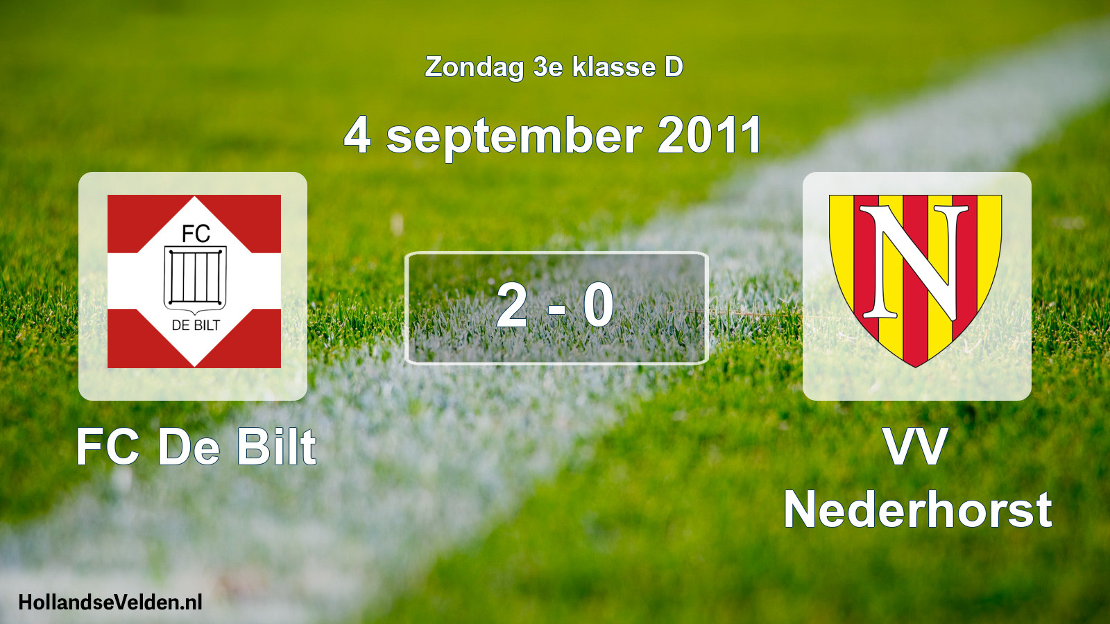Total number of matches played: FC De Bilt - VV Nederhorst 2 - 0 (4 September 2011)