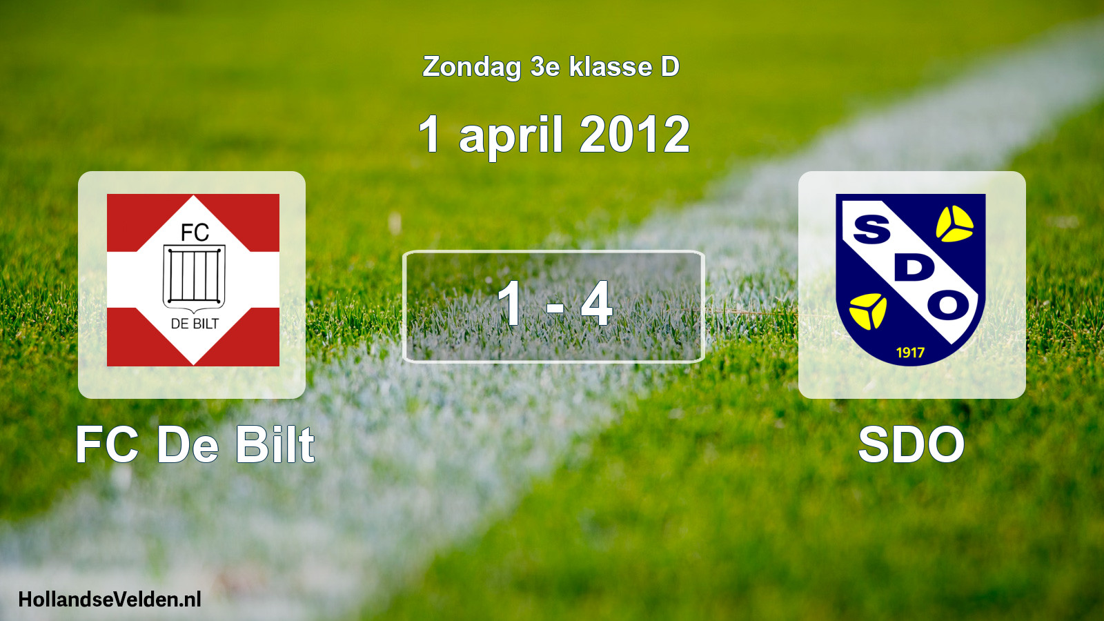 Total number of matches played: FC De Bilt - SDO 1 - 4 (1 April 2012)