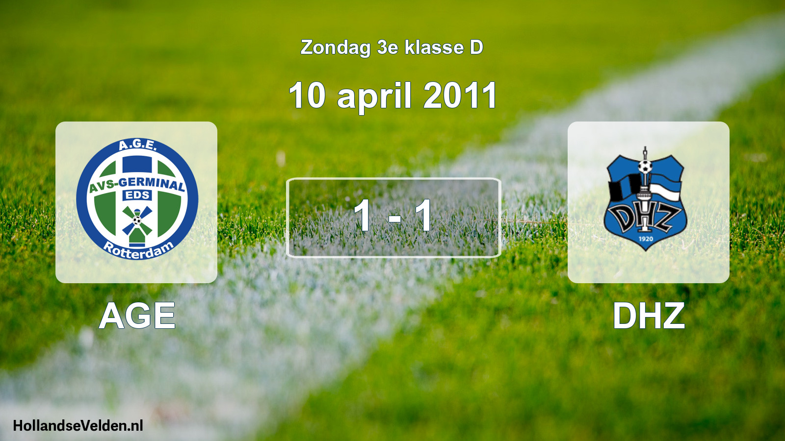 Total number of matches played: AGE - DHZ 1 - 1 (10 April 2011)