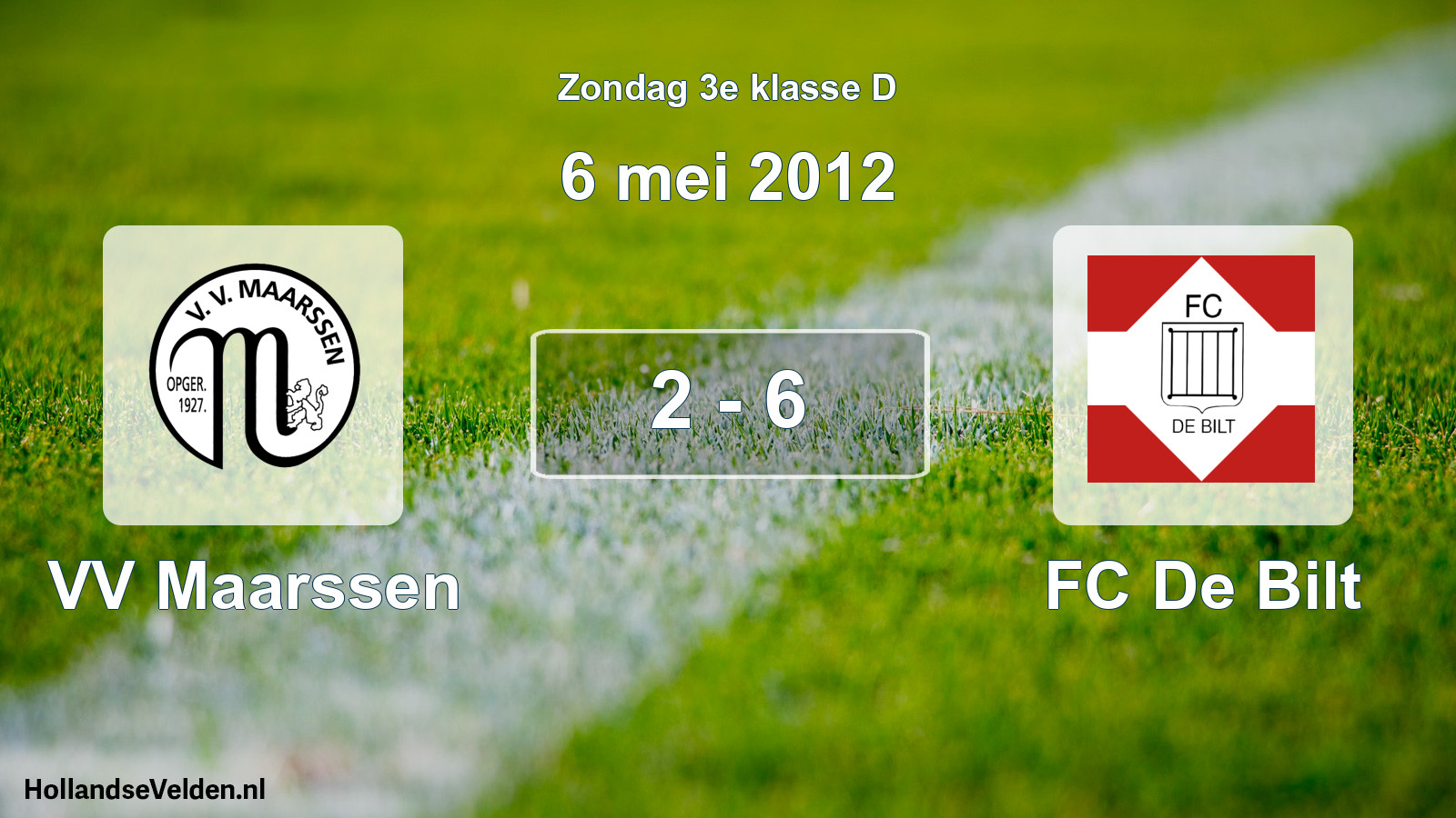 Total number of matches played: VV Maarssen - FC De Bilt 2 - 6 (6 May 2012)