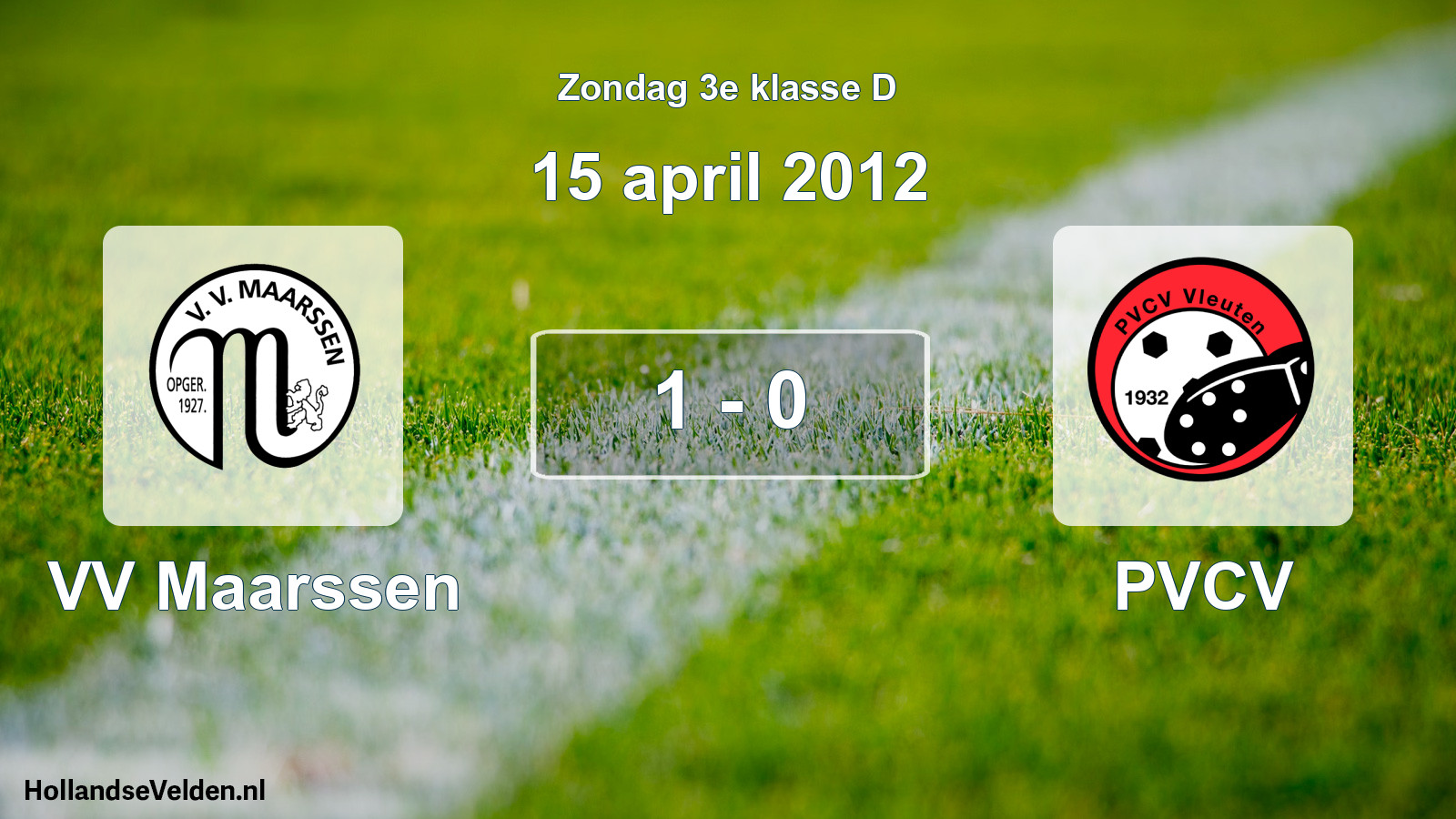 Total number of matches played: VV Maarssen - PVCV 1 - 0 (15 April 2012)