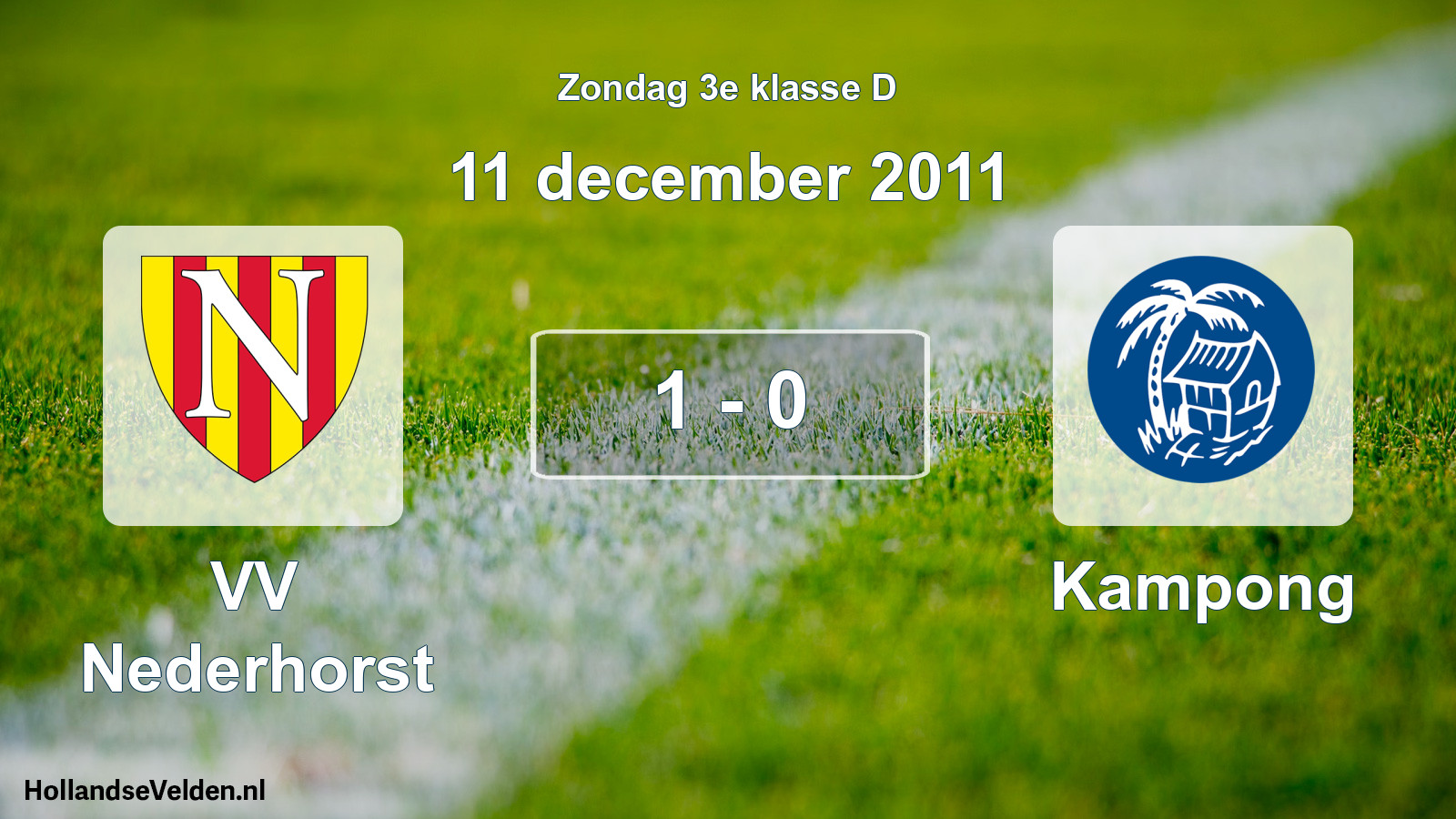 Total number of matches played: VV Nederhorst - Kampong 1 - 0 (11 December 2011)