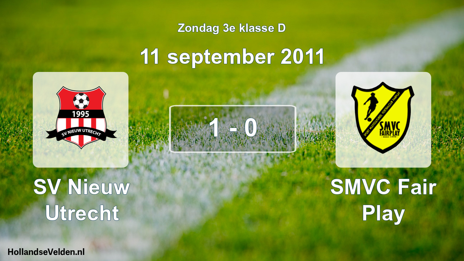 Total number of matches played: SV Nieuw Utrecht - SMVC Fair Play 1 - 0 (11 September 2011)