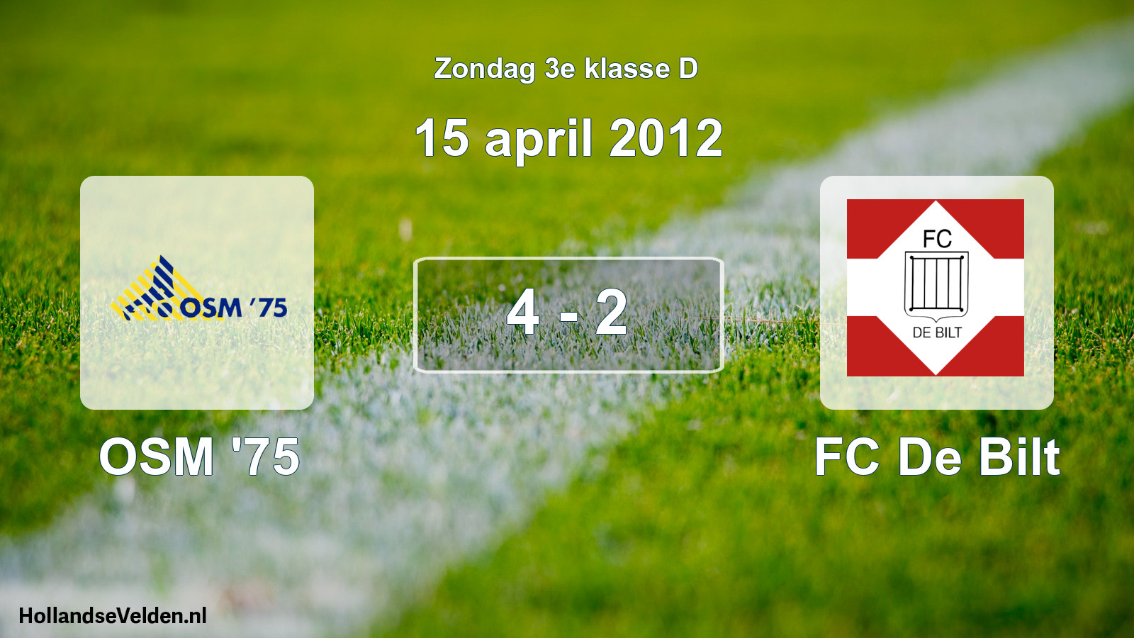 Total number of matches played: OSM '75 - FC De Bilt 4 - 2 (15 April 2012)